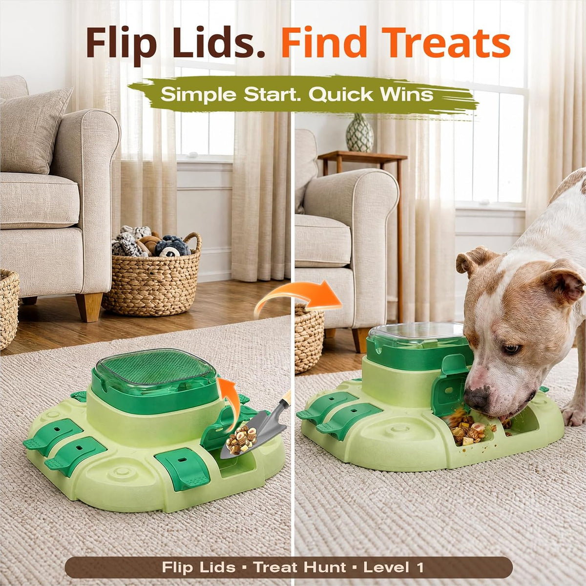 2 Levels Dog Puzzle Toy, Interactive Slow Feeder & Treat Dispenser – Essentials for Dogs - Soft green / Bistro - image 3
