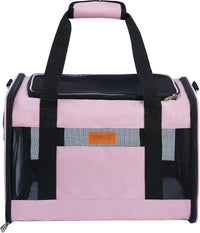 YUNIQUE Soft-Sided Cat & Dog Carrier for Pets Up to 15 Lbs - pink