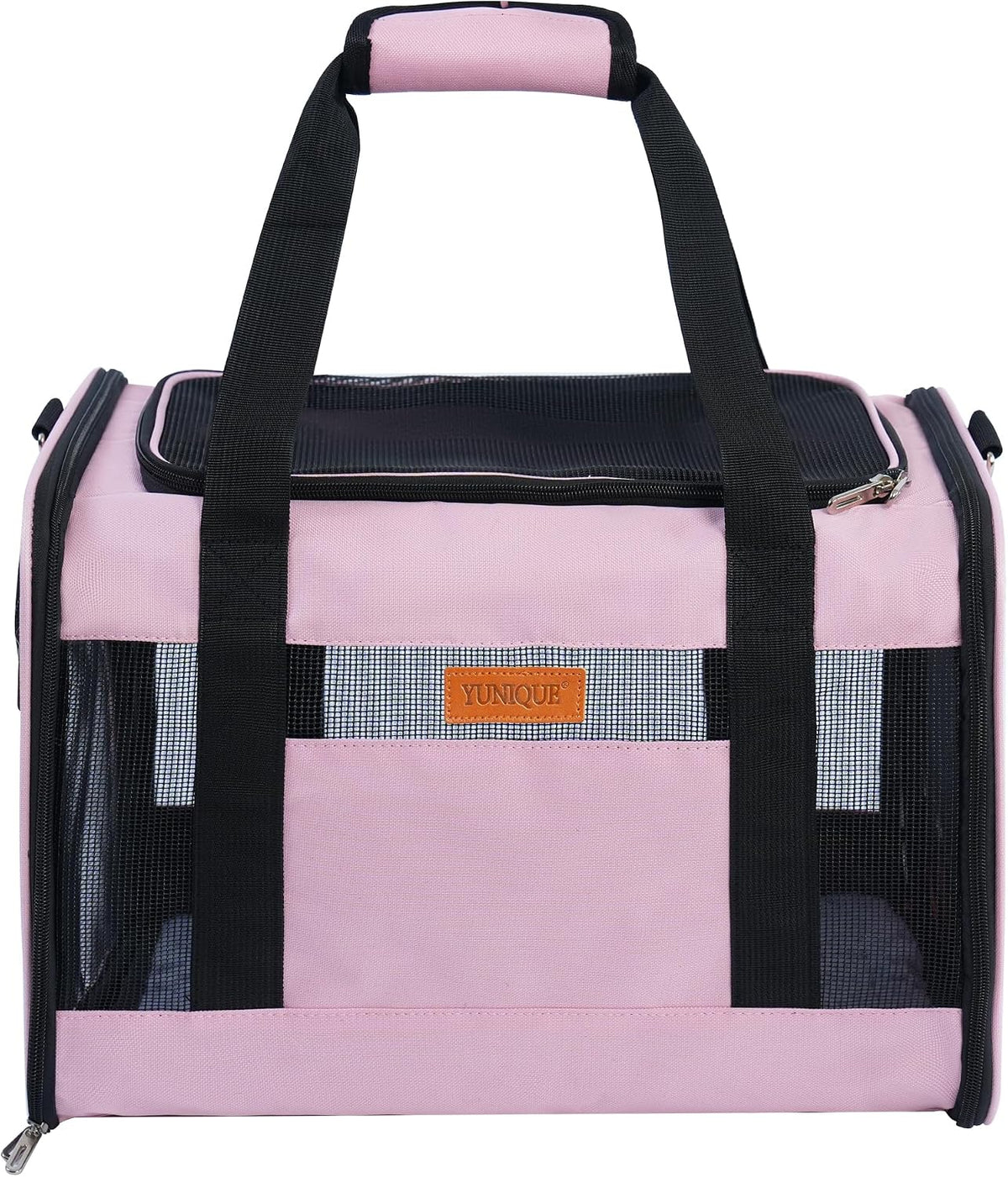 YUNIQUE Soft-Sided Cat & Dog Carrier for Pets Up to 15 Lbs - pink