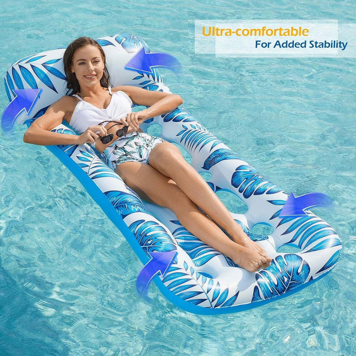 Jasonwell Inflatable Pool Float Lounge - Blue & Rose / 2 - image 4