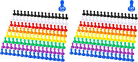 Gejoy 128 plastic board game pawns in eight colors, 1 inch tall - view 2