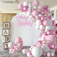 Happy Birthday Sign for Backdrop - Felt / Light Pink - image 3