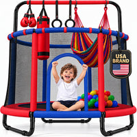 Happin 55’’ Trampoline for kids Safety Enclosure - Blue & Red / Adventure