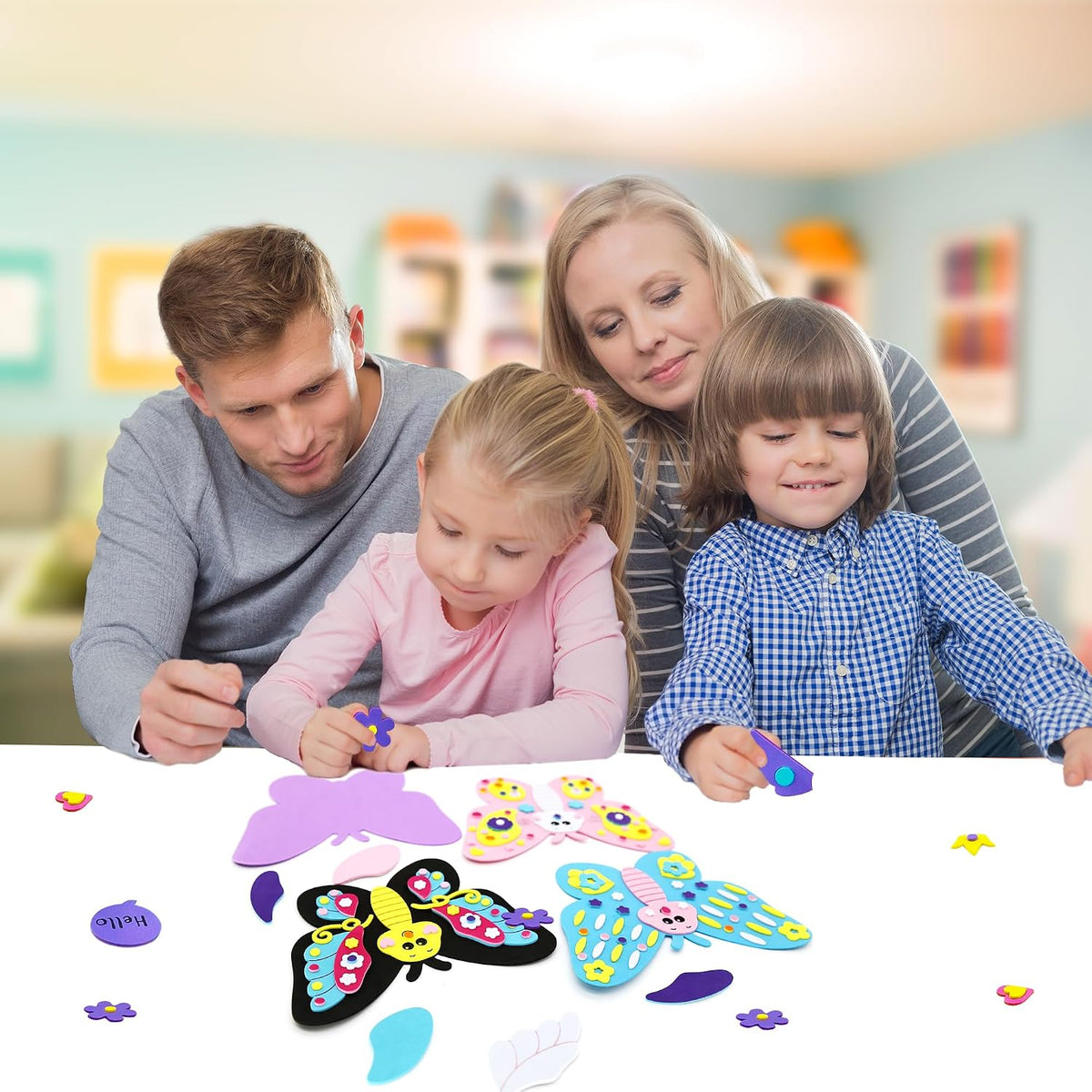 VKPI 4 Butterflies Foam Art Crafts Gift Kit - New Butterflies - image 3