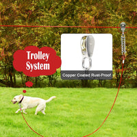 Dog Runner for Yard, Outdoor Dog Run - Red / 100FT+15FT - image 4