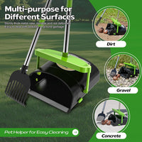 UPSKY 33.4" Dog Pooper Scooper Swivel Bin & Rake Kit with 100 Waste - A-Green - image 2