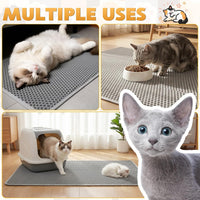 Cat Litter Mat 24"x15", Double Layer Waterproof Litterbox Mat - 46x26 Inch / Gray - image 3