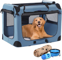 Portable Collapsible Dog Crate - Blue / 40.0"L x 27.0"W x 27.0"H
