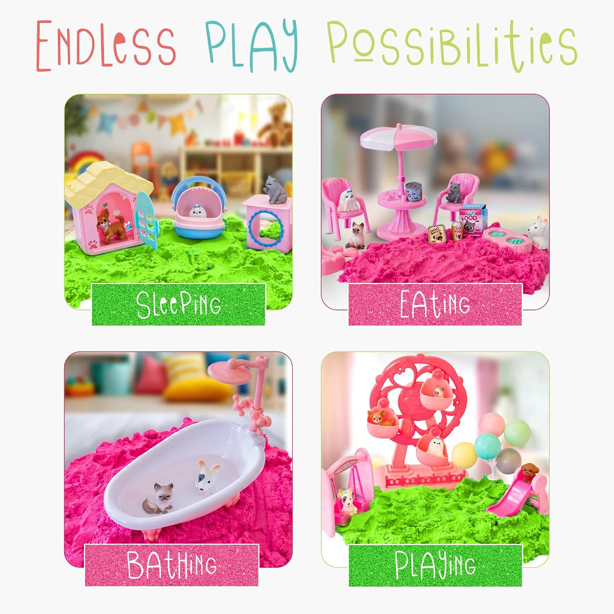 Kipipol Unicorn Sensory Bin for Toddlers 3-4 - Pet Sand Kit - image 4