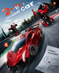 Veeniix V992 2-in-1 Spider Transform RC Robot Car Toy - Red - image 4