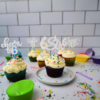 30pcs 16th Birthday Cupcake Toppers - 6th / Silver - image 4