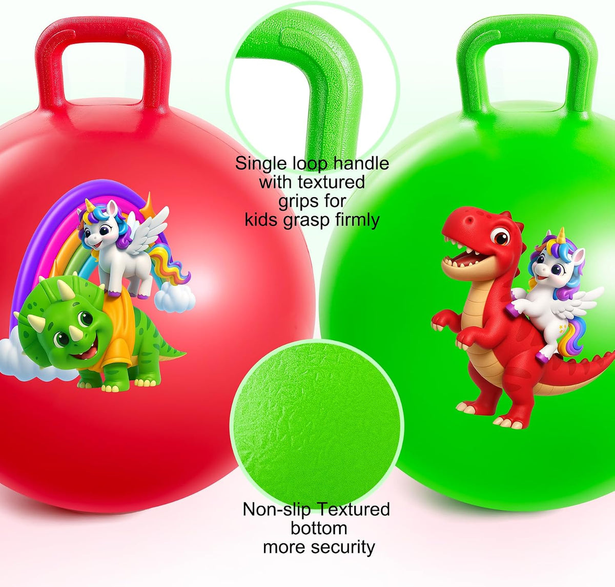 ZOOJOY 18 inch blue dinosaur hopper ball for kids with handle - view 30