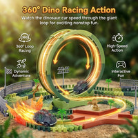 Dinosaur Race Track Toys for Boys 3-5 - Single Loop Dinosaur Race Track Set - image 2
