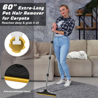 Carpet Rake for Pet Hair Removal, Reusable Carpet Scraper Broom – Essentials for Dogs - Black - image 3