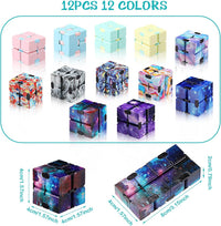 Gejoy 12 pcs Infinity Cube Toy Mini Cube Blocks Desk Toy - Star and Macarons - image 2