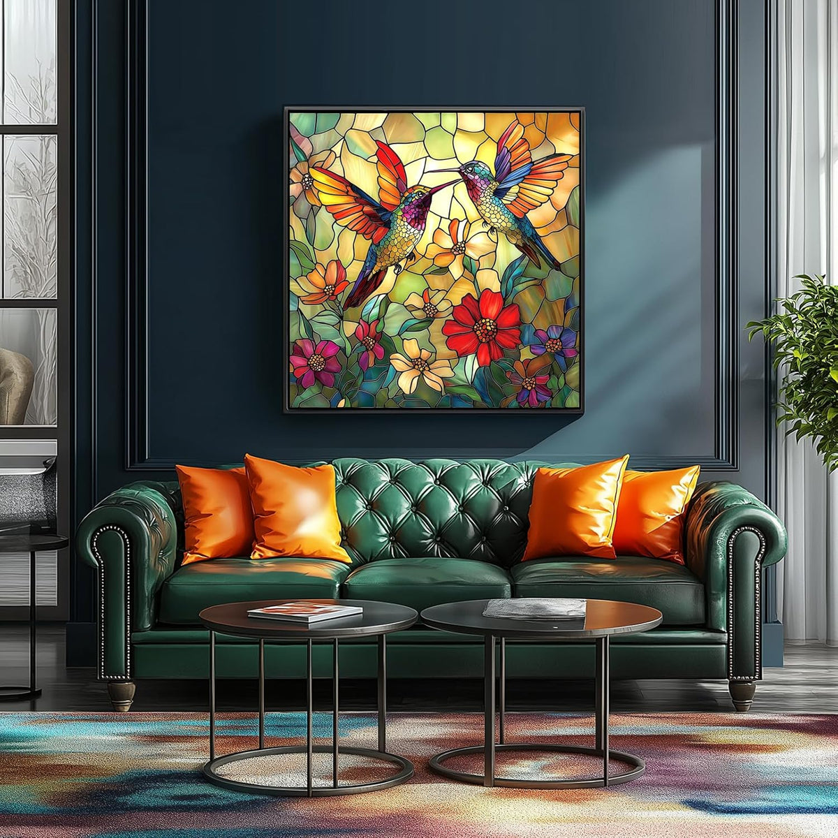 Vintage Paint Hummingbird Flower 500 Piece Puzzles for Adults - Yellow-500 Piece-vintage Hummingbird Floral / 20" X 20" - image 4