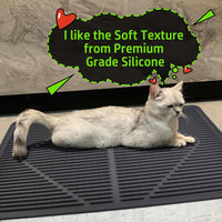 Rubber Cat Litter Mat Litter Box Mat - Black / XL-28" x 20" Thickened - image 3