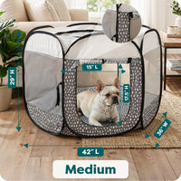 FurHaven Soft-Sided Dog & Cat Playpen - Gray Pebbles / Medium - image 3