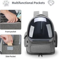 Cat Backpack Carrier for Cats and Small Dogs - Grey / Large - image 3