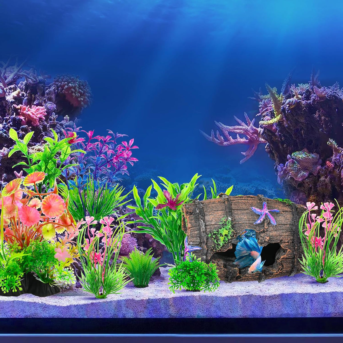 CousDUoBe Fish Broken Barrel Decor Fish Tank Decorations Betta Fish - 9 Pcs - image 2