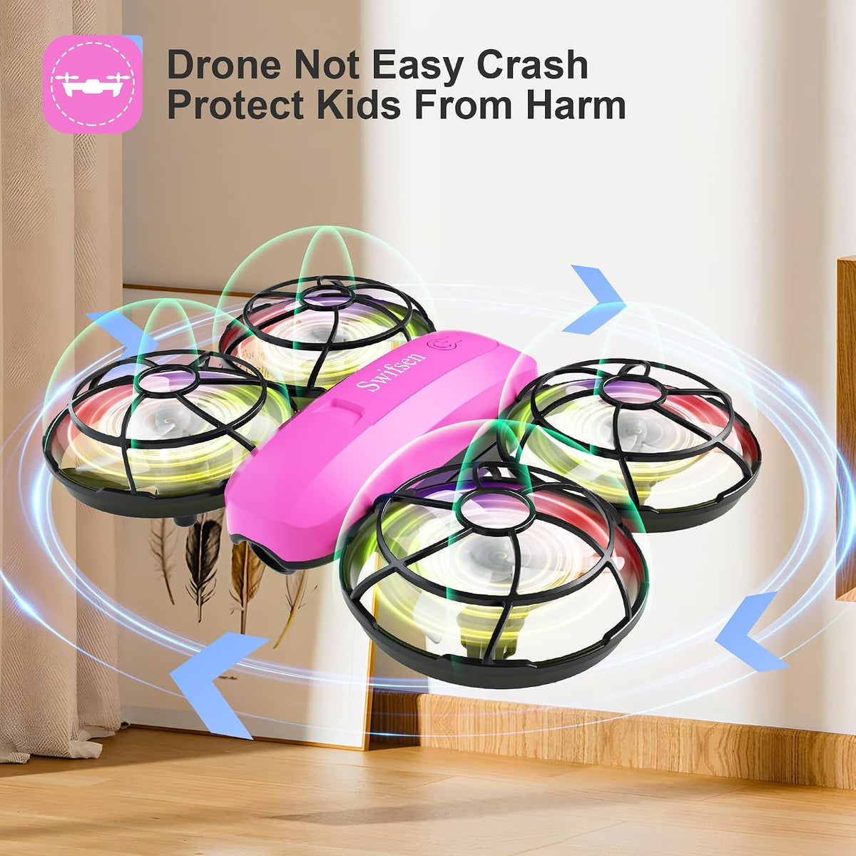 Swifsen Drones for kids Camera - Pink Drone-With Camera - image 3