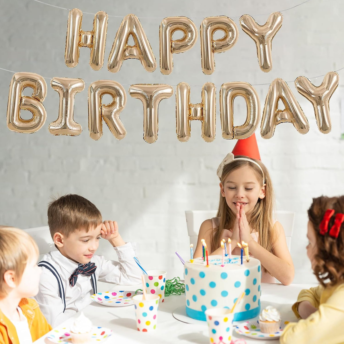 TONIFUL 16 Inch Black Happy Birthday Balloons Banner Decorations - Champagne Gold - image 3
