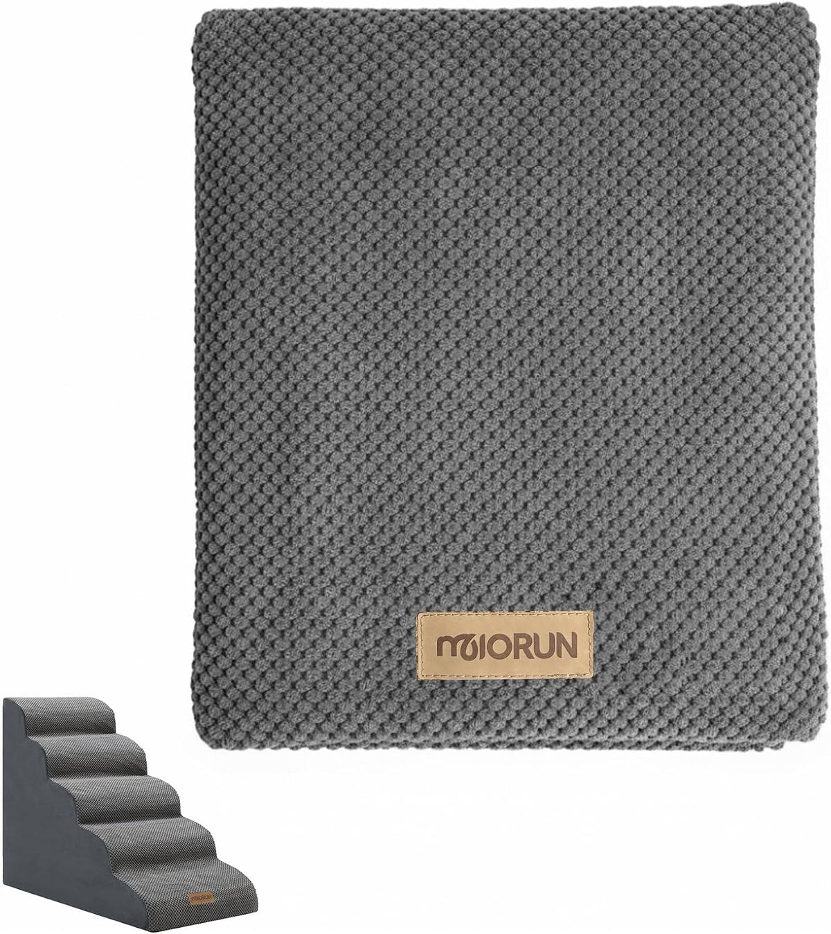 Miorun Dog Stairs for High Beds - Light Grey / 5.0 / Cover 24.5"H