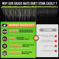 Hompet Dog Grass Pad with Tray Large, 24"x16", 2 Reusable Artificial Turf for Dogs Potty, Waterproof Non-Slip Washable Pee Pads, Quickly Absorbency Portable Dog Litter Box for Indoor/Outdoor Use