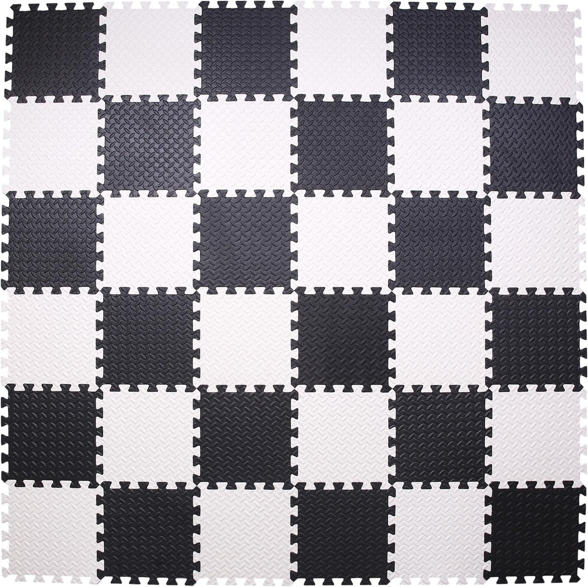 Foam Play Mat for Baby, Soft Non-Toxic Baby Playmat - White/Black / 36 Pcs/70.8*70.8 - image 2