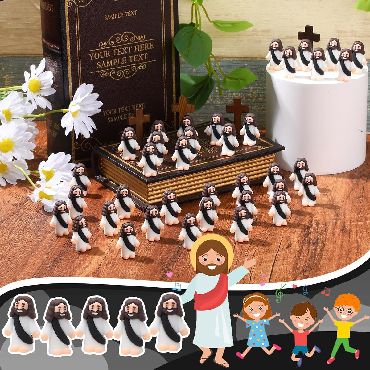 Sumind 50 Pcs Little Jesus Figures Original Design - Black - image 3