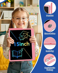 10 Inch LCD Writing Tablet for 3-8 Year Olds - Pink / 15 inch - image 4