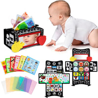 Dr.Rapeti 3in1 Tissue Box Toy, Tummy Time Mirror Toy
