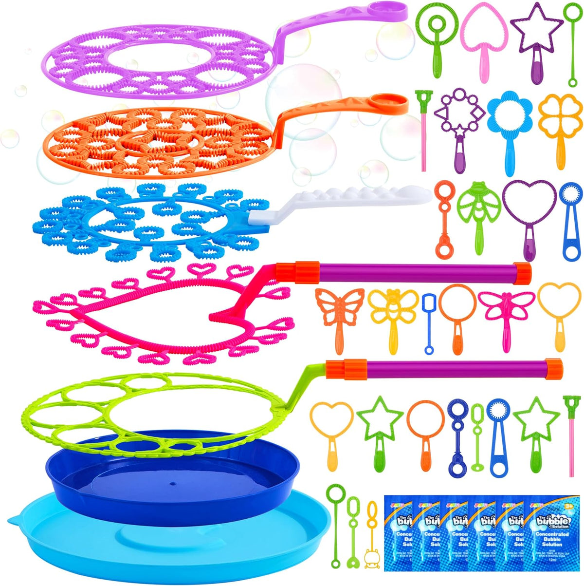 JOYIN Big Bubble Wands Set Bulk for Kids Summer Outdoor Toy Game - Regular