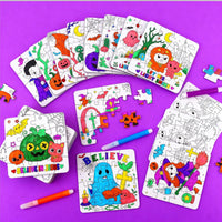 MUOUAKATE Christian Halloween crafts for kids, 24 blank coloring puzzle sets - view 39