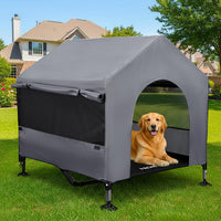 Dog House, 42” Large Dog Houses Outdoor Indoor Elevated Dog Cot Bed – Essentials for Dogs - 42 INCH Grey