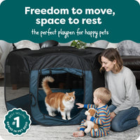 FurHaven Soft-Sided Dog & Cat Playpen - Sailor Blue / Large - image 2