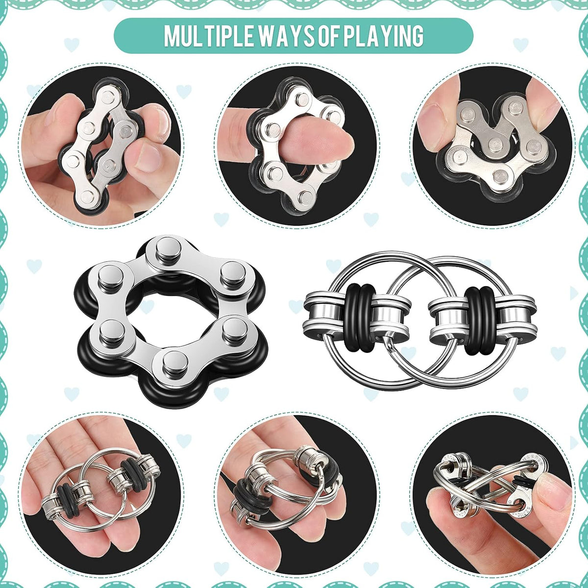Gejoy 3 Pcs Fidget Toys Adults Set Silent - Black - image 3