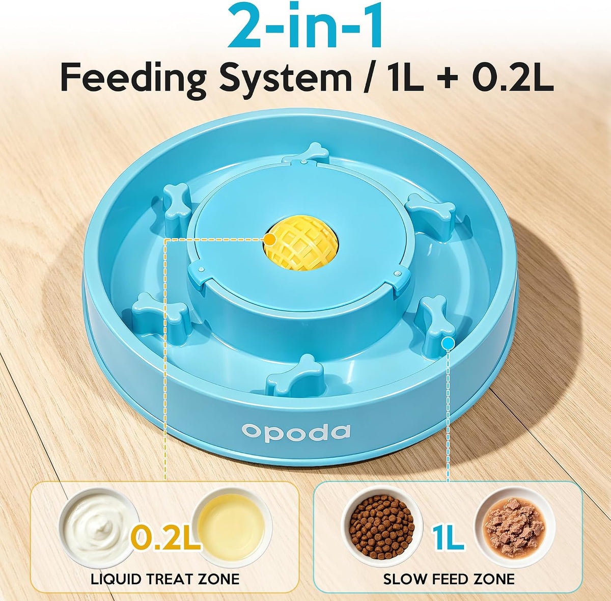 Slow Feeder Dog Bowls, Fun Slow Feeding & Lick Bowl with Rolling Ball – Essentials for Dogs - image 2