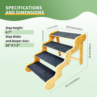Dog Stairs for Small Dogs - 4-Step Natural / 4.0 / 4-Step 29x17x20 inch - image 3