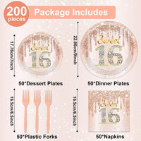 CHUNNIN 200 PCS Gone Fishing Party Plates Napkins Fishing Tableware - 16th Birthday - image 2
