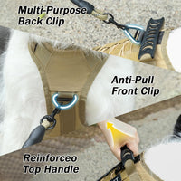 No Pull Tactical Dog Harness Medium Sized Dog, Service Dog Vest - X-Large(Chest:28.3-47.2",Neck:22.8-30.7") / Brown - image 4