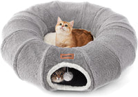 Cat Tunnel Bed for Indoor Cats - Grey / Standard