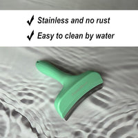 Pet Deshedding Tool with Curve Blade, Cat Grooming Brush, Tight V-shaped Teeth Shedding Comb for Cats and Dogs (Green, Large)