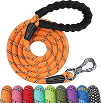 Heavy Duty Dog Leash, 15FT Training Leash with Swivel Lockable Hook, Padded Handle and Highly - 3ft*1/2" / Orange