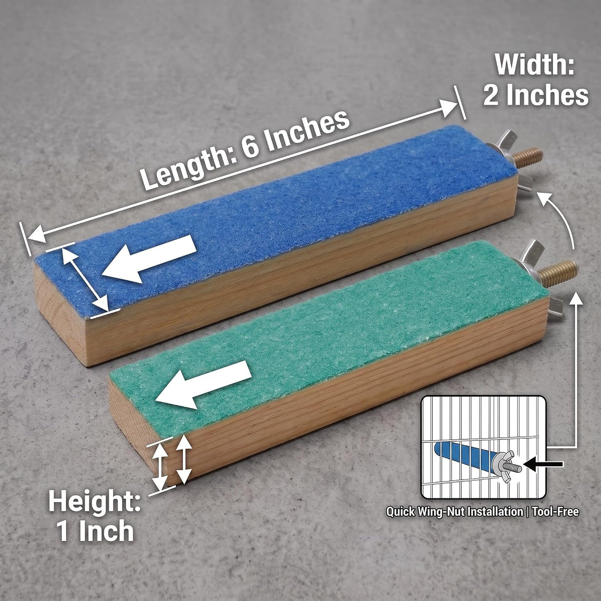 Bird Cage Perch Stand 2-Pack, Beak and Foot Grinding Platform - image 3