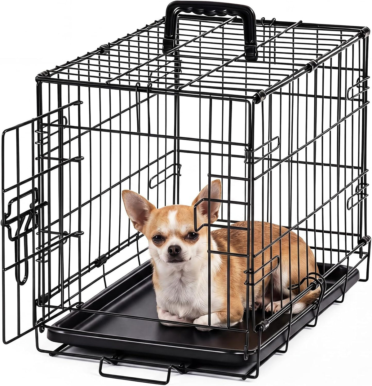 Sweetcrispy 36 Inch Dog Crate, Medium Dog Cage - Single Door / 18.0"L x 11.8"W x 14.0"H