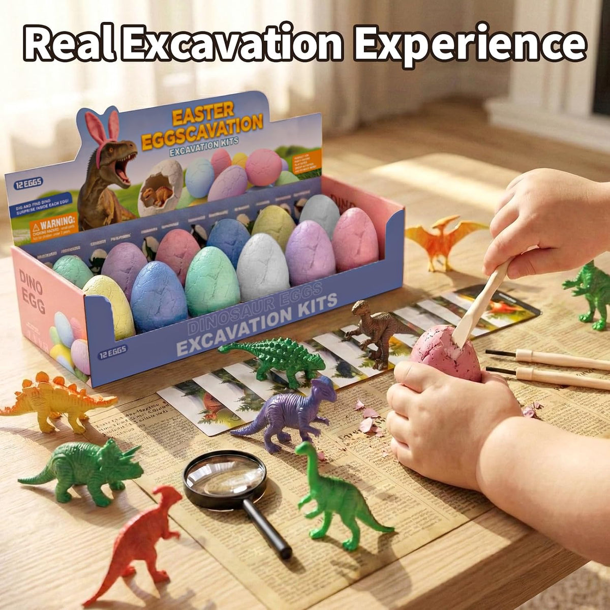 24 Dinosaur Eggs Dig Kit Toys for Kids - 12 Dinosaur Eggs(Colorful) - image 3