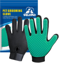 Pet Hair Removal Glove with 255 Silicone Tips for Dogs & Cats - Green