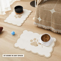 Scalloped Dog Feeding Mat, Beige White, 14" X 19” – Essentials for Dogs - Beige / 19"L x 14"W - image 2