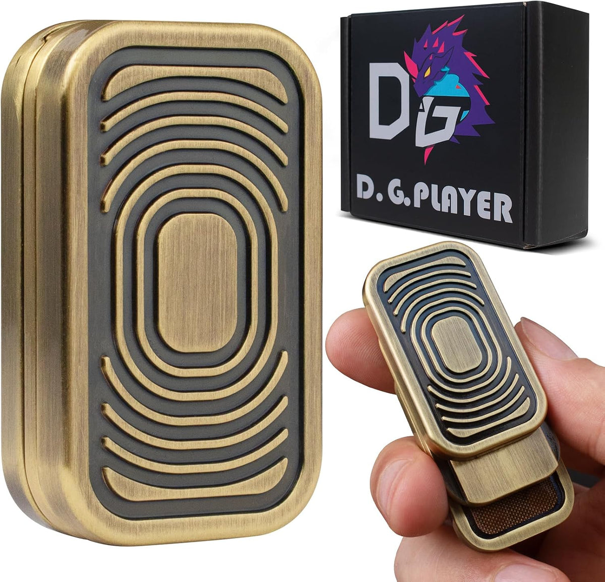 D.G.PLAYER triple magnetic fidget slider in metal alloy - view 3
